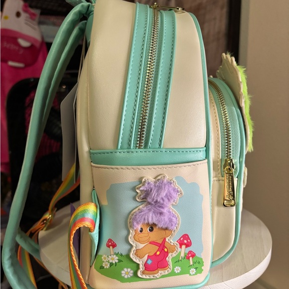 Loungefly Multicolor Trolls and Flowers Mini backpack - Picture 2 of 5